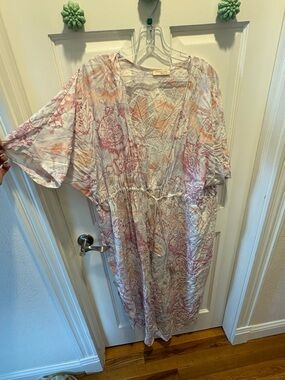 lovestitch Floral Maxi Dress in Pink and Peach Wash